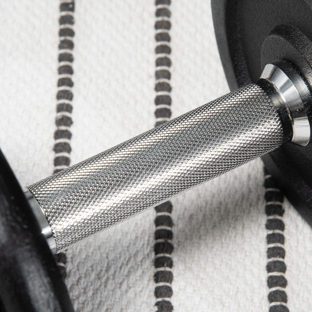 Håndvægt, vægtstang, 2-i-1, 20 kg, 8 vægtskiver, rustfrit stål, sort, 95 x 16 x 16 cm