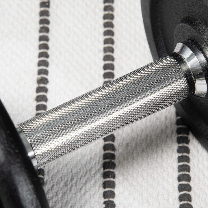 Håndvægt, vægtstang, 2-i-1, 20 kg, 8 vægtskiver, rustfrit stål, sort, 95 x 16 x 16 cm