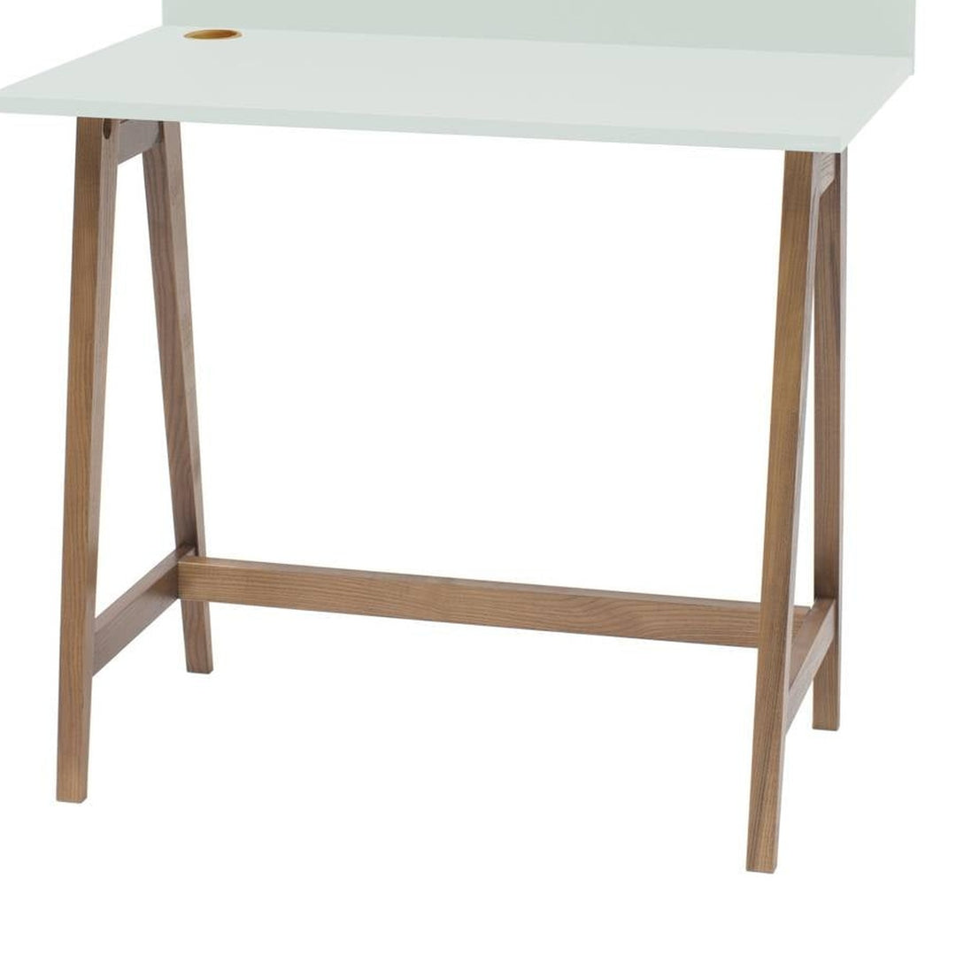 Fleeting Mint-mintgrøn LUKA-skrivebord med detalje af MDF og træ