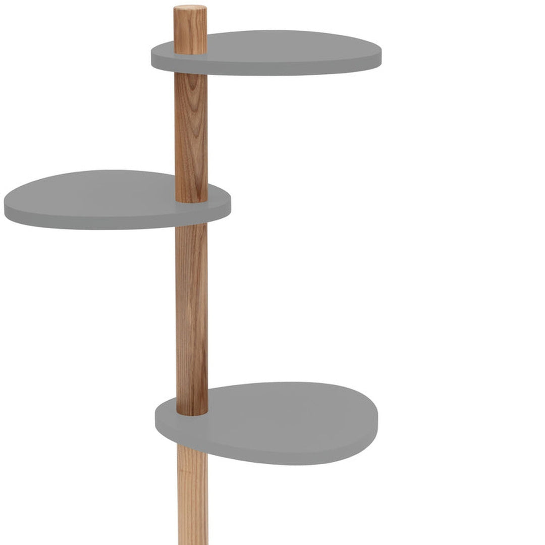 Detalje af MAGLA 3-lags Asketræ Plantestand B55 x H91cm Betongrå