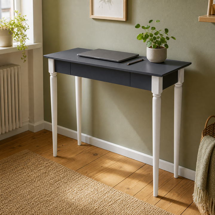 MAMO Skrivebord 85x40 cm Hvide Ben / Grafit – anden livsstilsscene