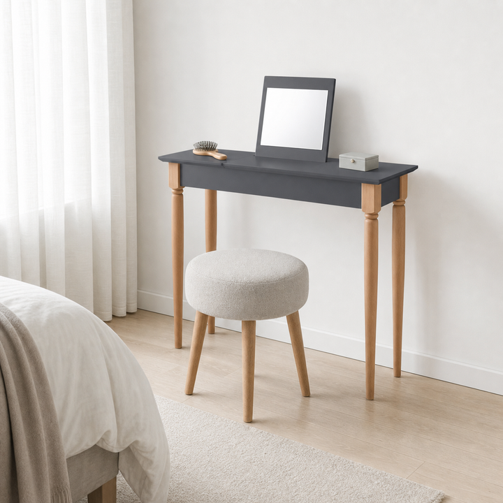 MAMO Sminkebord med spejl - 105x35cm Grafit – hero
