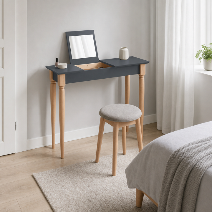 MAMO Sminkebord med spejl - 105x35cm Grafit – anden livsstilsscene