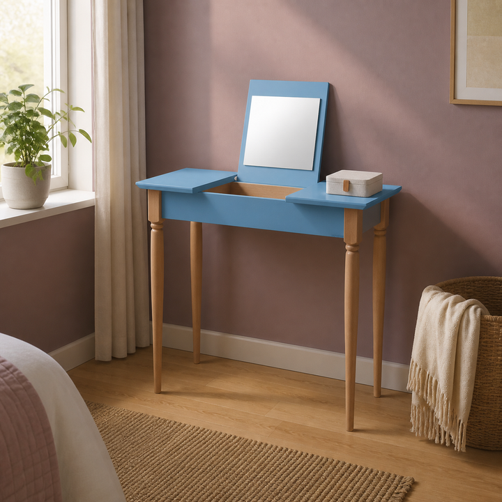 MAMO Sminkebord med spejl, 65x35cm, Gentle Blue – anden livsstilsscene
