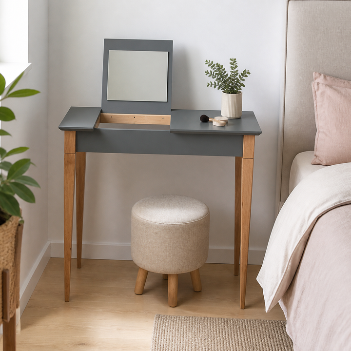 MIMO Sminkebord med spejl - 65x35cm Mørkegrå – materiale- eller konstruktionsdetalje
