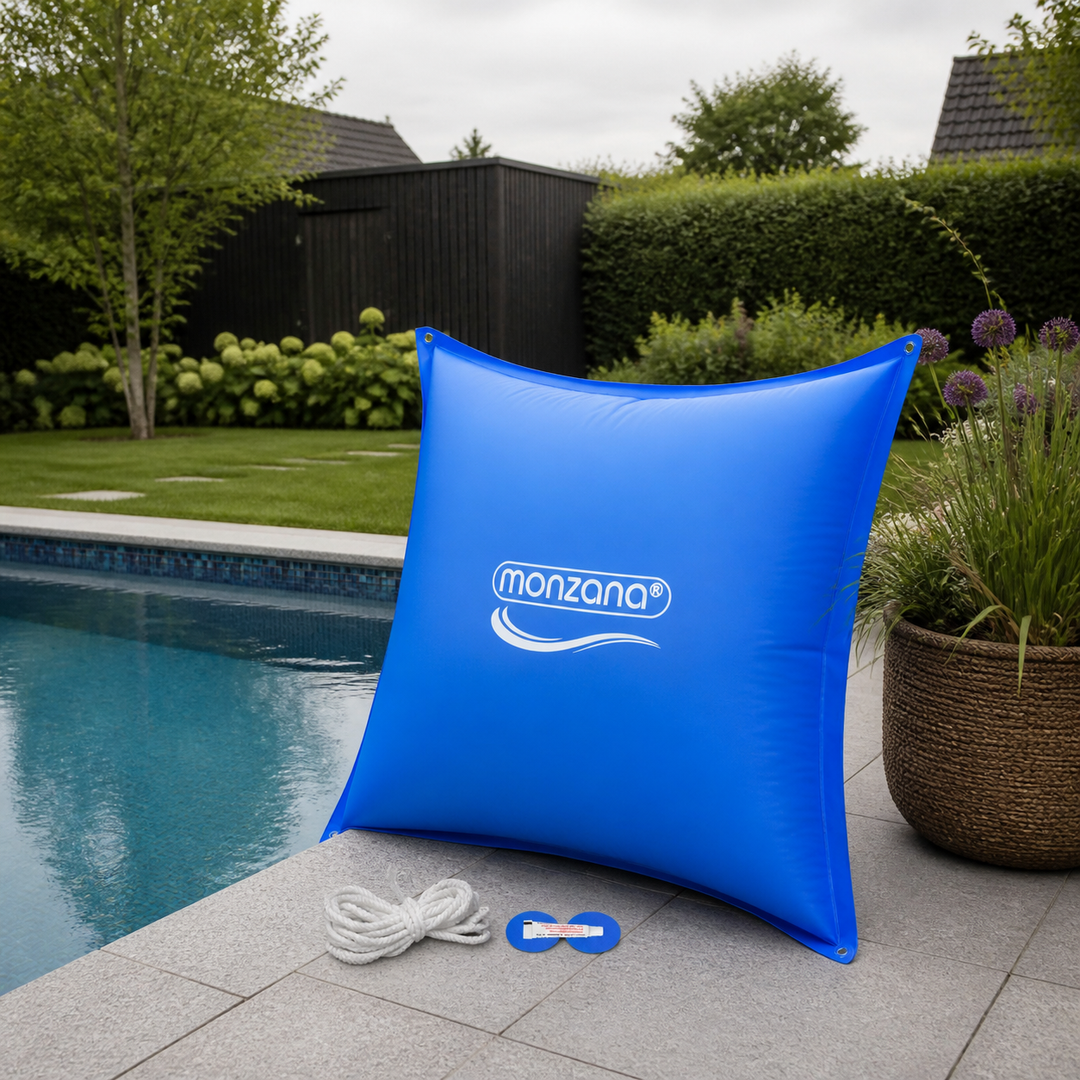 Poolpude op til -20°C vinter XL luftpude XXL inkl. reb PVC dobbeltsøm sikkerhedsventiløjer poolovertræk vinteropbevaring, størrelse: 120x120cm poolpude – anden naturlig anvendelse eller vinkel