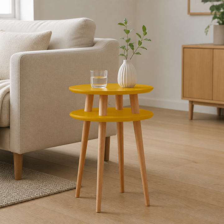 UFO Sidebord diameter 45cm x H 61cm - Gul – hero i naturlig brug