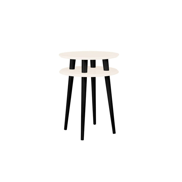 UFO Sidebord diameter 45cm x H 61cm Hvide / Sorte ben – eksakt packshot paa hvid baggrund