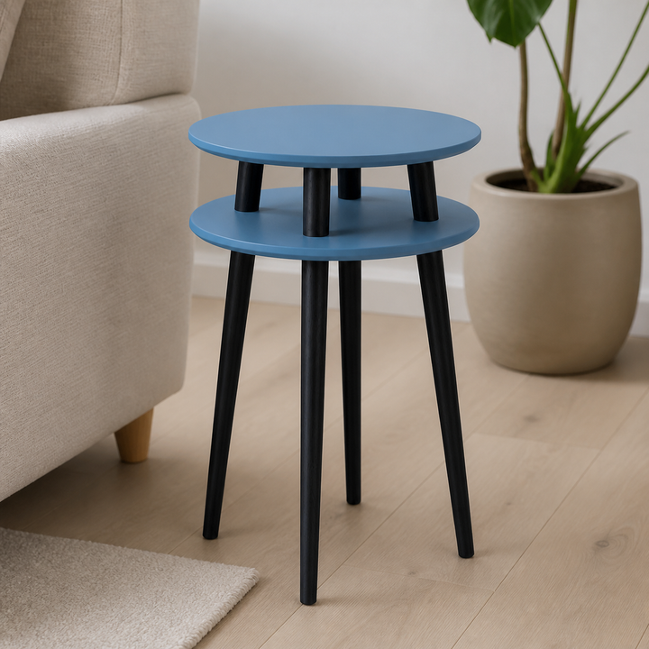 UFO Sidebord diameter 45cm x H61cm Blide blå / sorte ben – materiale- eller konstruktionsdetalje