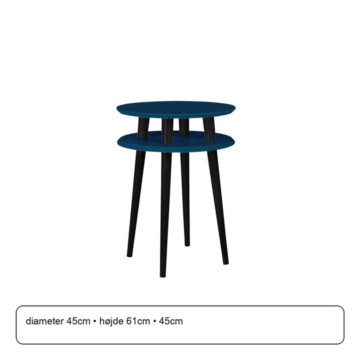 UFO Sidebord diameter 45cm x højde 61cm - Benzinblå / Sorte ben – maaldigram