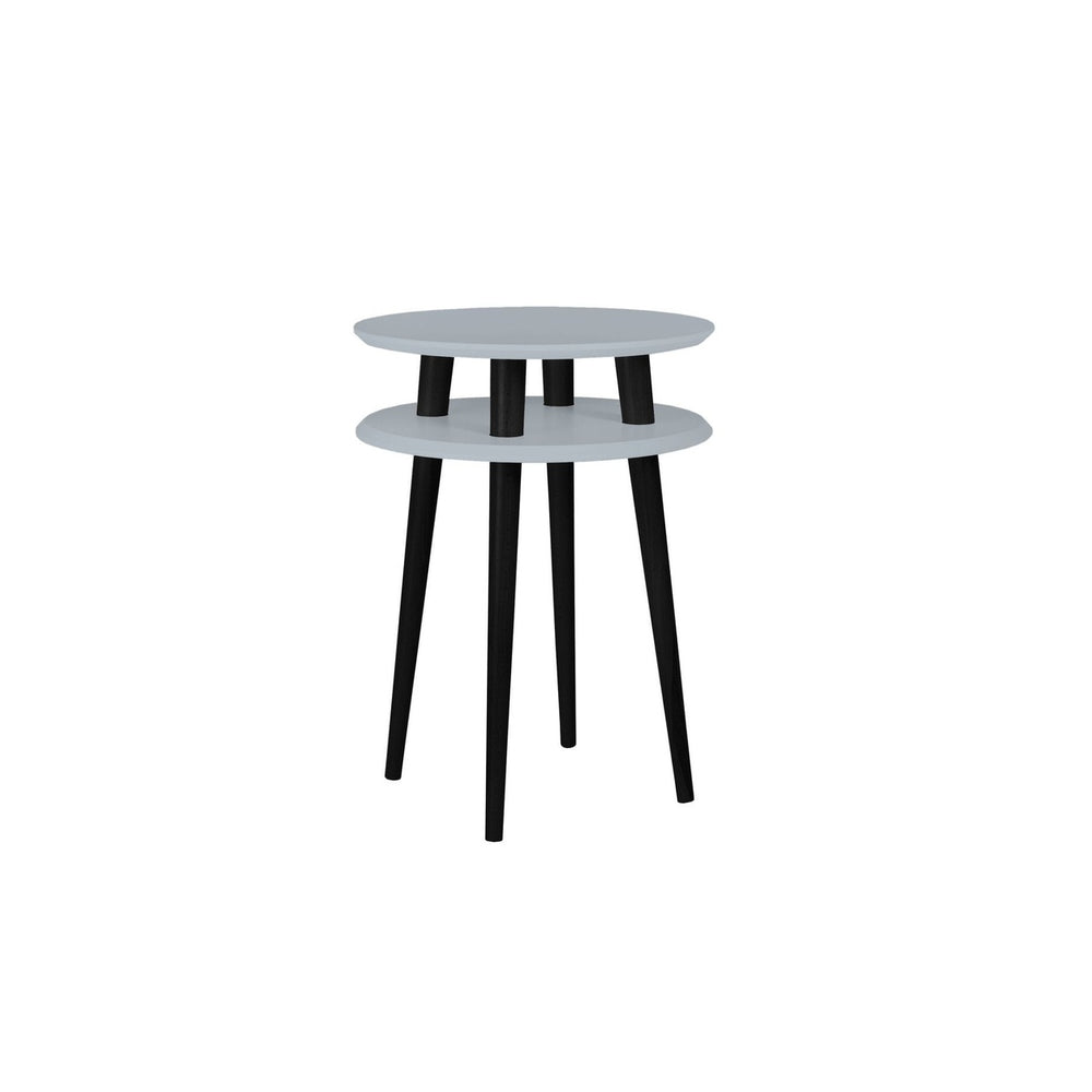 UFO Sidebord diameter 45cm x højde 61cm - Mørkegrå/sorte ben – eksakt packshot paa hvid baggrund