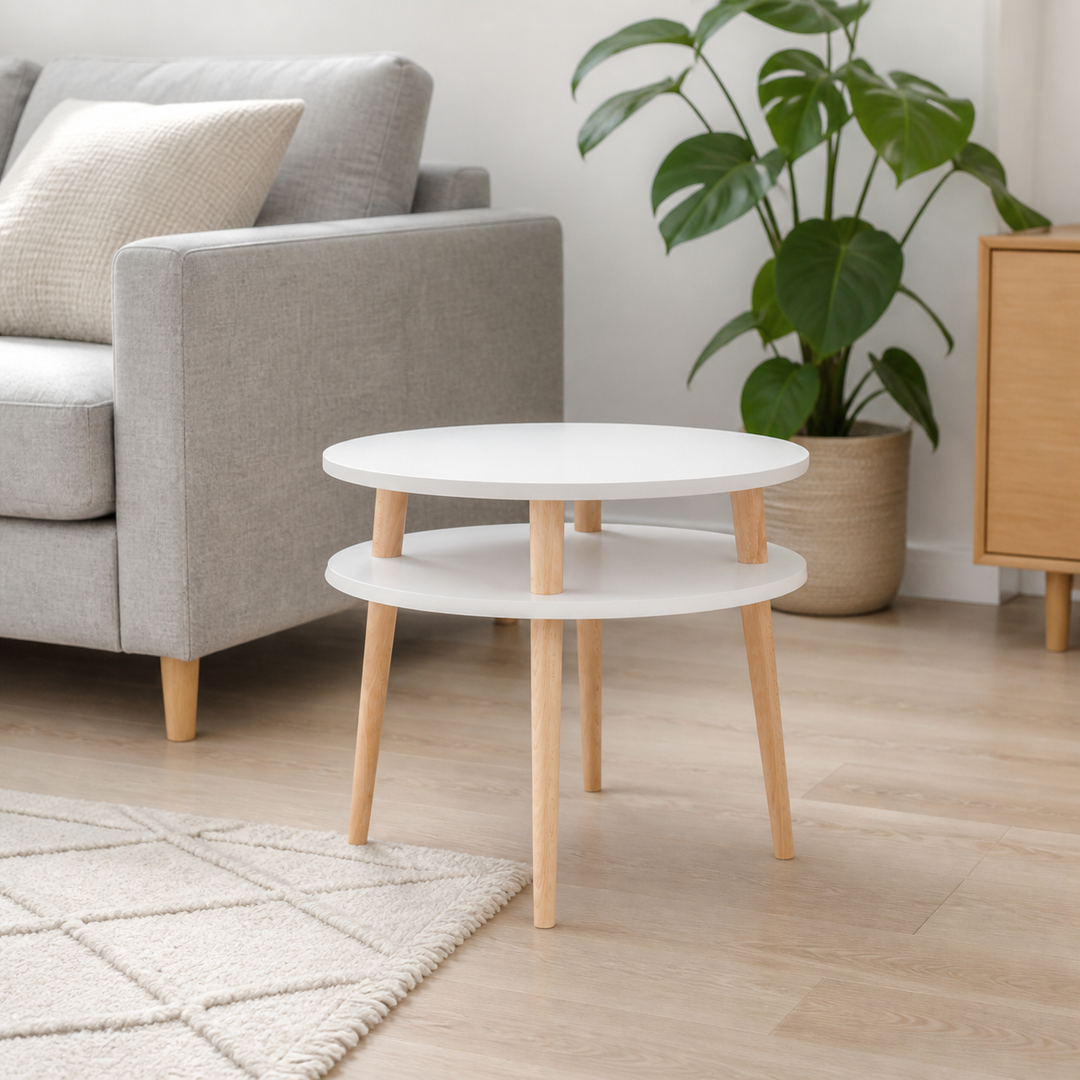 UFO Sidebord diameter 57cm x H 45cm - Lysegrå – hele produktet lukket i hjemmet