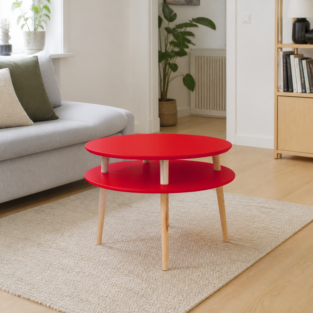 UFO Sidebord diameter 70cm x H 45cm - Rød – hele produktet lukket i hjemmet