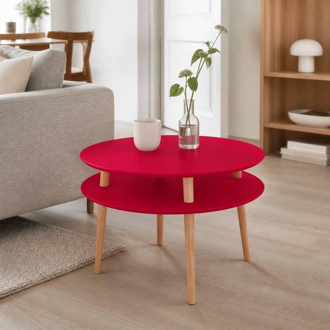 UFO Sidebord diameter 70cm x H 45cm - Rød – supplerende neutral dagslysscene