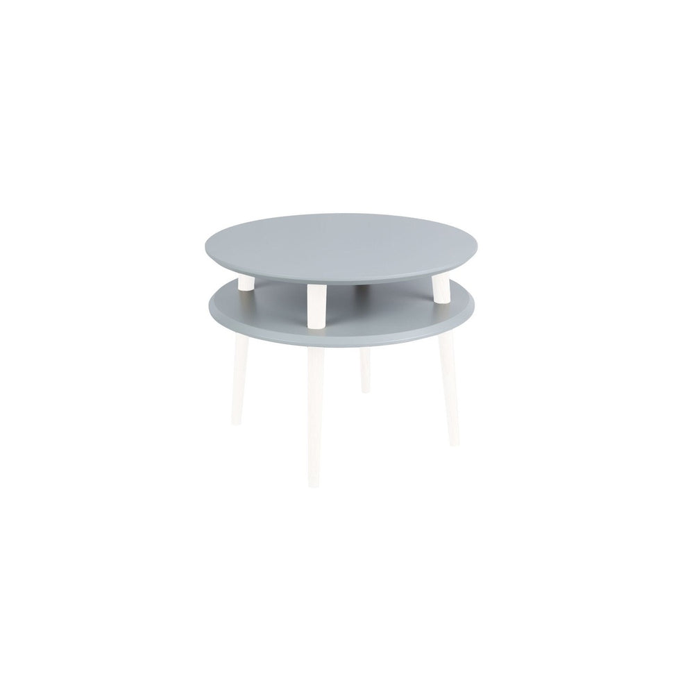 UFO Sofabord diameter 57cm x H 45cm - Mørkegrå/Hvide ben – eksakt packshot paa hvid baggrund