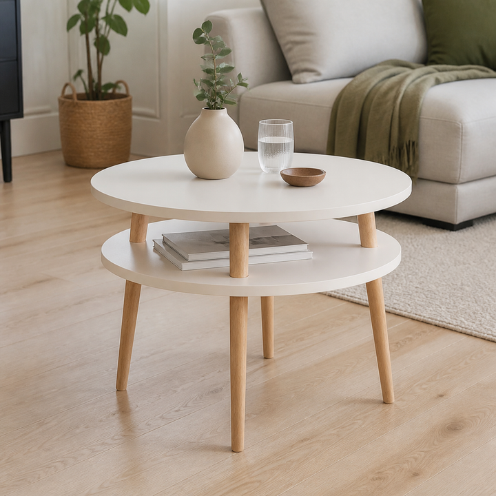 UFO Sofabord diameter 57cm x H 45cm Kridthvid – vigtigste funktion
