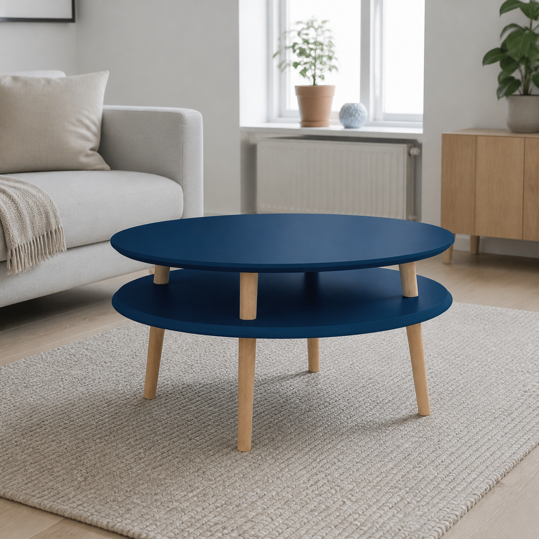 UFO Sofabord diameter 70cm x højde 35cm - Petrolblå – anden naturlig anvendelse eller vinkel