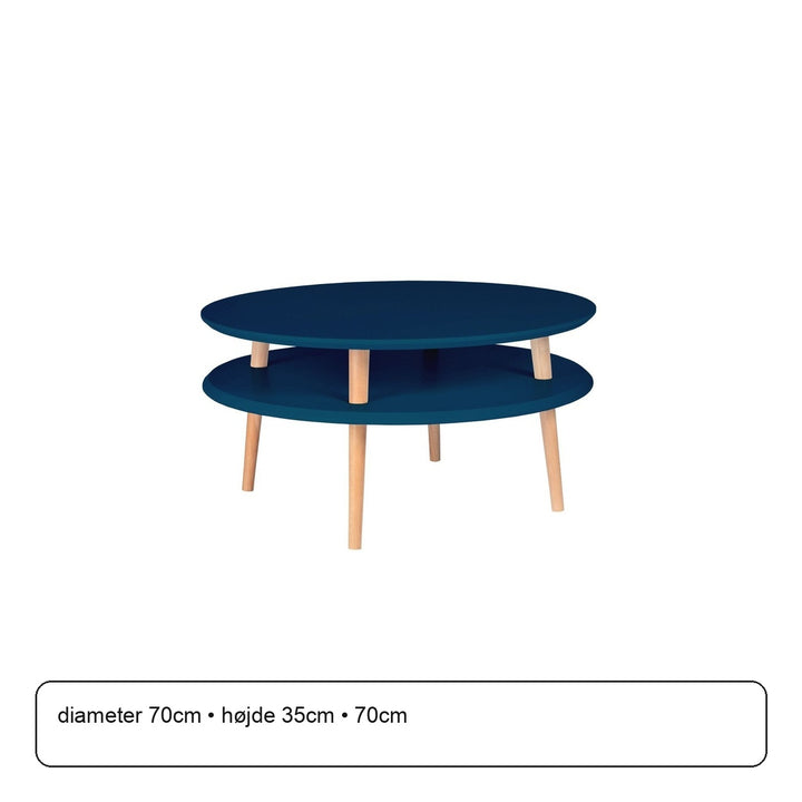 UFO Sofabord diameter 70cm x højde 35cm - Petrolblå – maaldigram