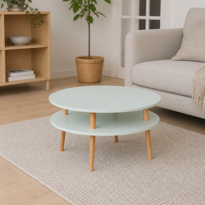 UFO Sofabord diameter 70cm x højde 35cm Fleeting Mint – hele produktet lukket i hjemmet