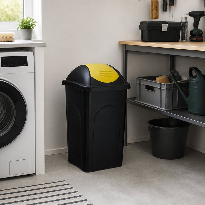 Affaldsspand sort/gul plast 60L – vigtigste funktion