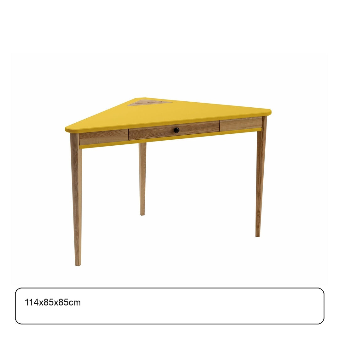 ASHME Hjørneskrivebord 114x85x85cm - Gul – maaldigram
