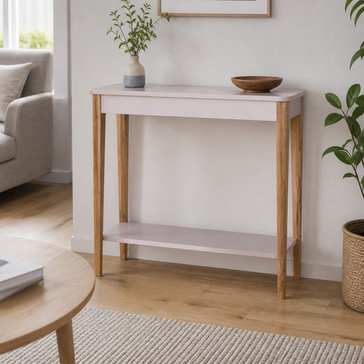 ASHME Konsolbord 85x35cm - Asketræ Pink – hele produktet lukket i hjemmet