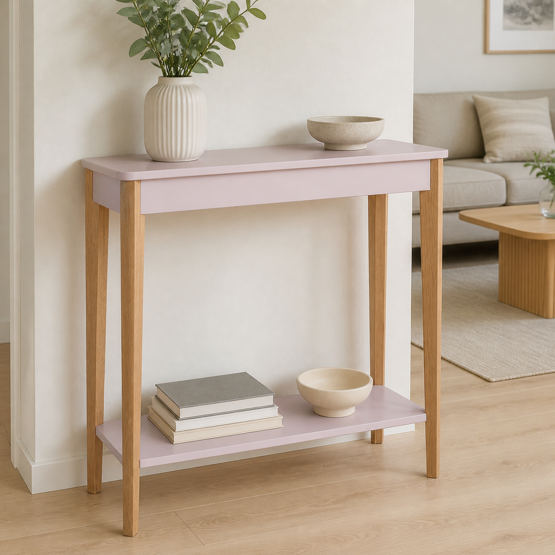 ASHME Konsolbord 85x35cm - Asketræ Pink – supplerende neutral dagslysscene