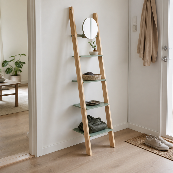 ASHME Stigehylde med spejl 45x35x180cm - Salviegrøn – anden naturlig anvendelse eller vinkel