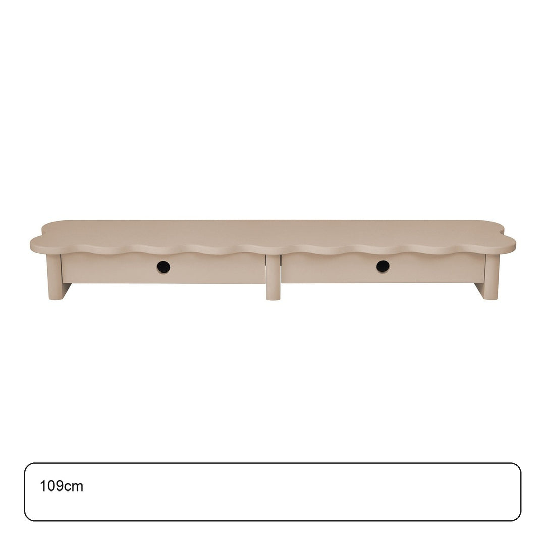FLOWER 109cm monitorskærmstativ med skuffer Brown Beige – maaldigram