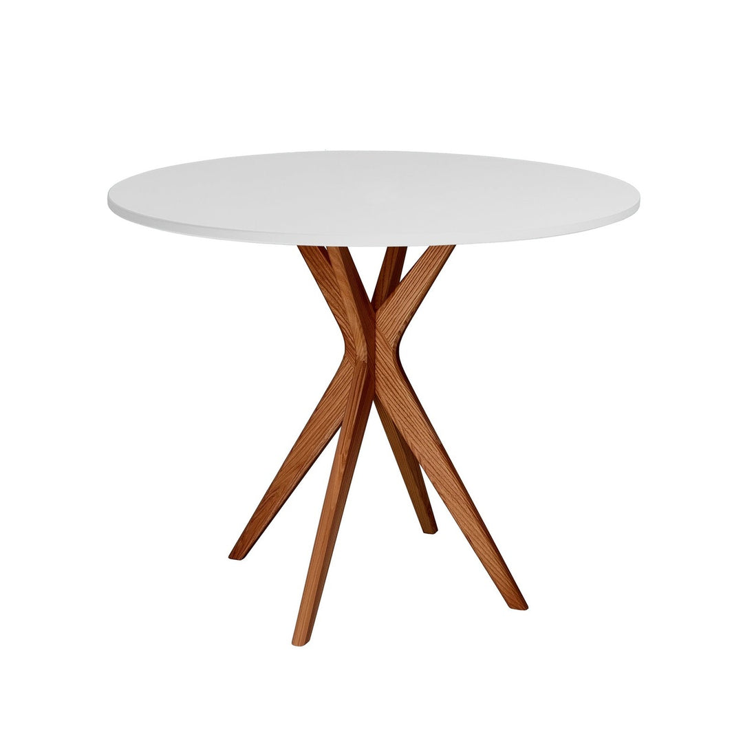 JUBI Lille Rundt Spisebord diam. 70cm Oak Pearl Grey – eksakt packshot paa hvid baggrund