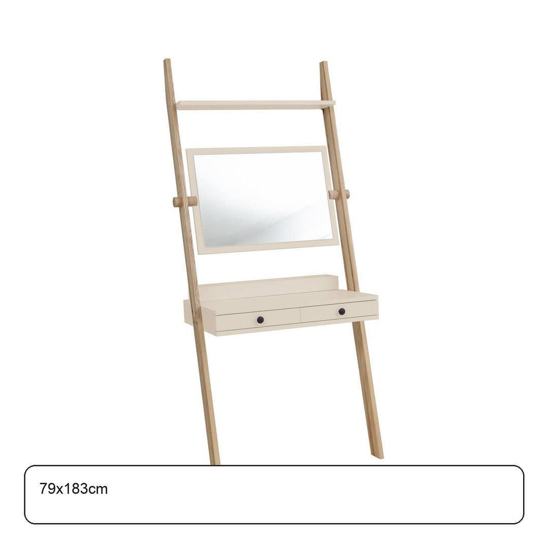 LENO sminkebord 79x183cm Asketræ Brown Beige – maaldigram