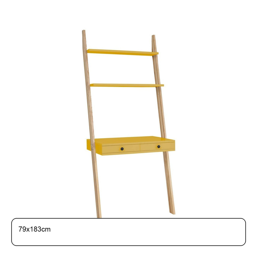 LENO Stigehylde Skrivebord 79x183cm Gul – maaldigram