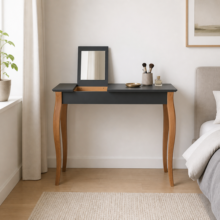 LILLO Sminkebord med spejl - 105x35cm Grafit – hero i naturlig brug