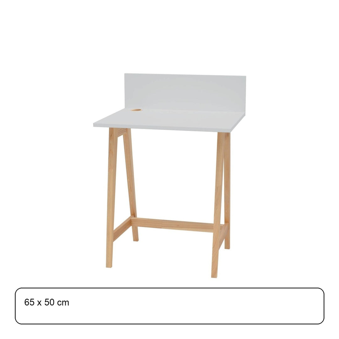 LUKA Asketræ Skrivebord 65x50cm / Lysegrå – maaldigram