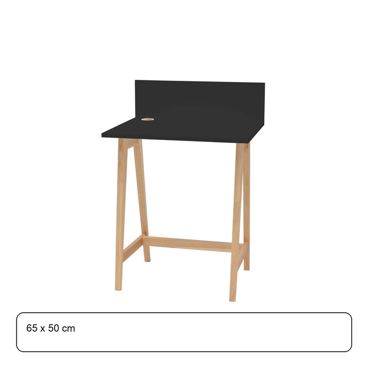 LUKA Asketræ Skrivebord 65x50cm Sort – maaldigram