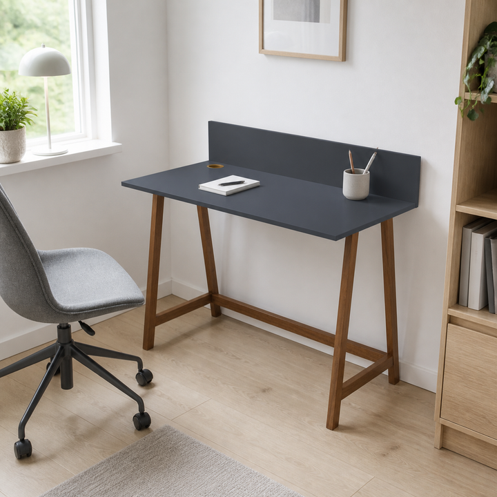 LUKA Skrivebord 110x50cm Eg / Grafit – anden naturlig anvendelse eller vinkel