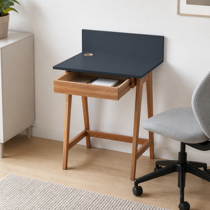 LUKA Skrivebord 65x50cm med Skuffe Eg / Grafit – vigtigste funktion