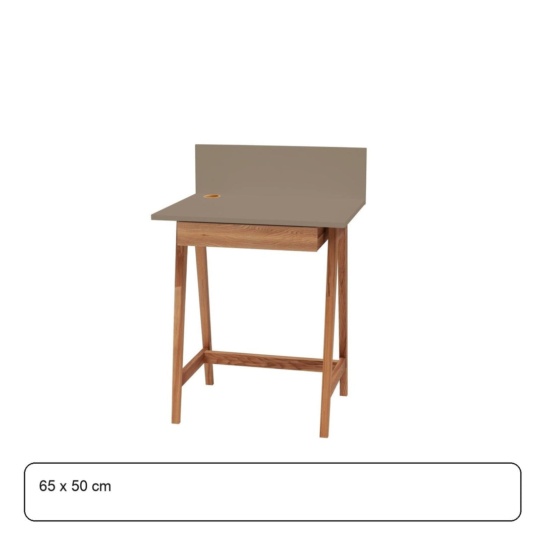 LUKA Skrivebord 65x50cm med Skuffe Eg Brun – maaldigram