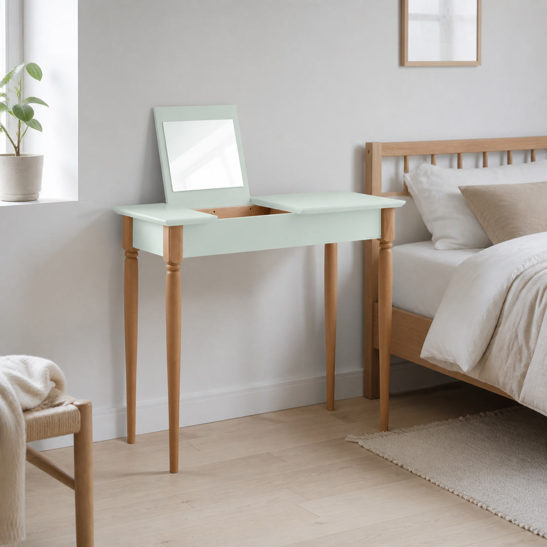 MAMO sminkebord med spejl 85x35cm Fleeting Mint – anden naturlig anvendelse eller vinkel