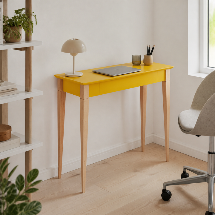 MIMO Skrivebord 105x40cm Gul – anden naturlig anvendelse eller vinkel