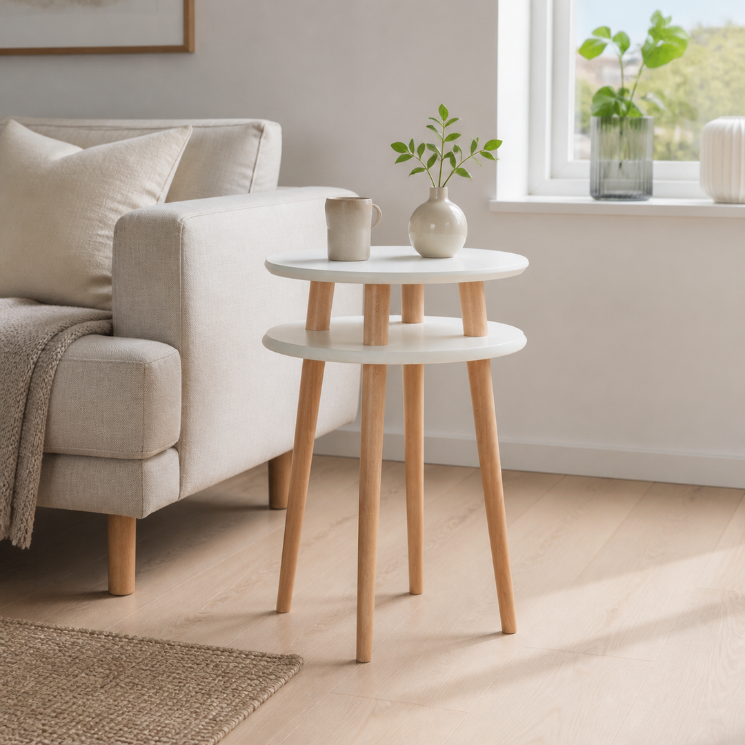 UFO Sidebord diameter 45cm x H 61cm - Hvid – vigtigste funktion