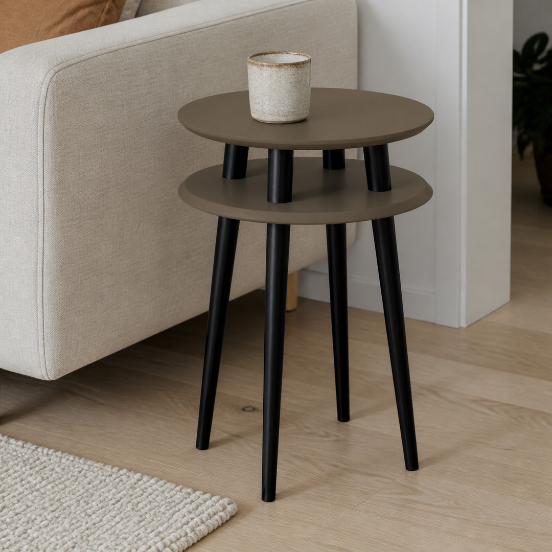 UFO Sidebord diameter 45cm x H 61cm Brun / Sorte ben – materiale- eller konstruktionsdetalje