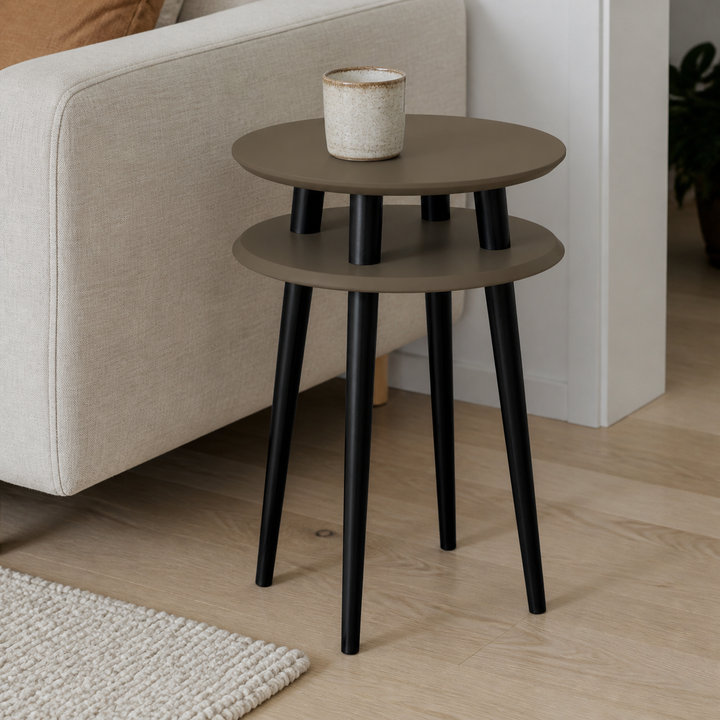 UFO Sidebord diameter 45cm x H 61cm Brun / Sorte ben – materiale- eller konstruktionsdetalje