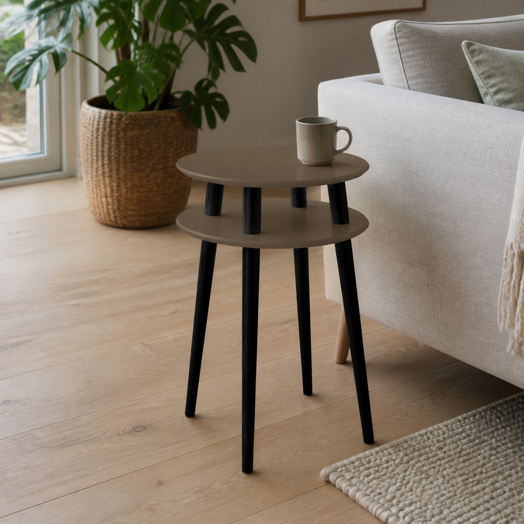 UFO Sidebord diameter 45cm x H 61cm Brun / Sorte ben – anden naturlig anvendelse eller vinkel