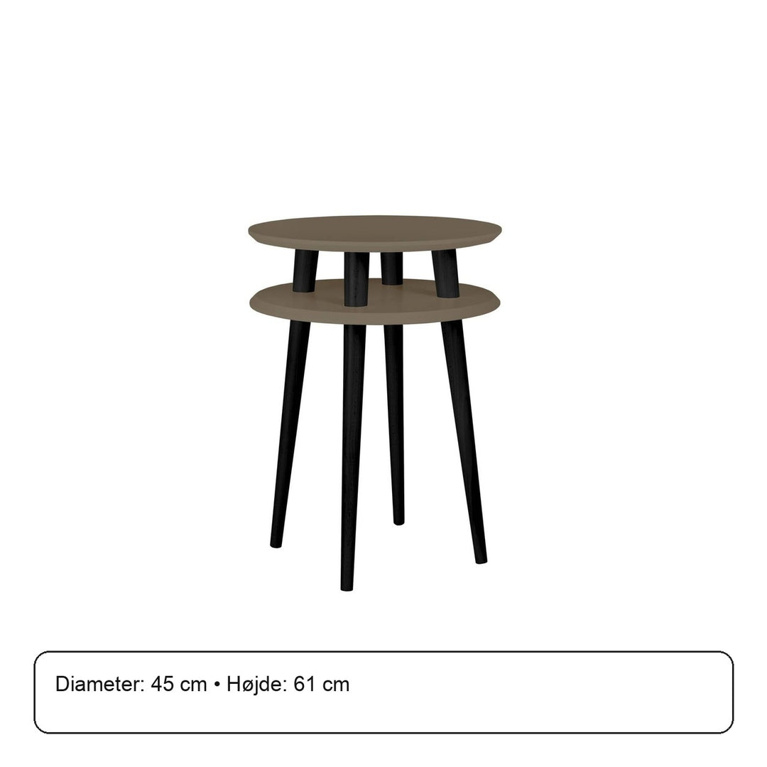 UFO Sidebord diameter 45cm x H 61cm Brun / Sorte ben – måldiagram