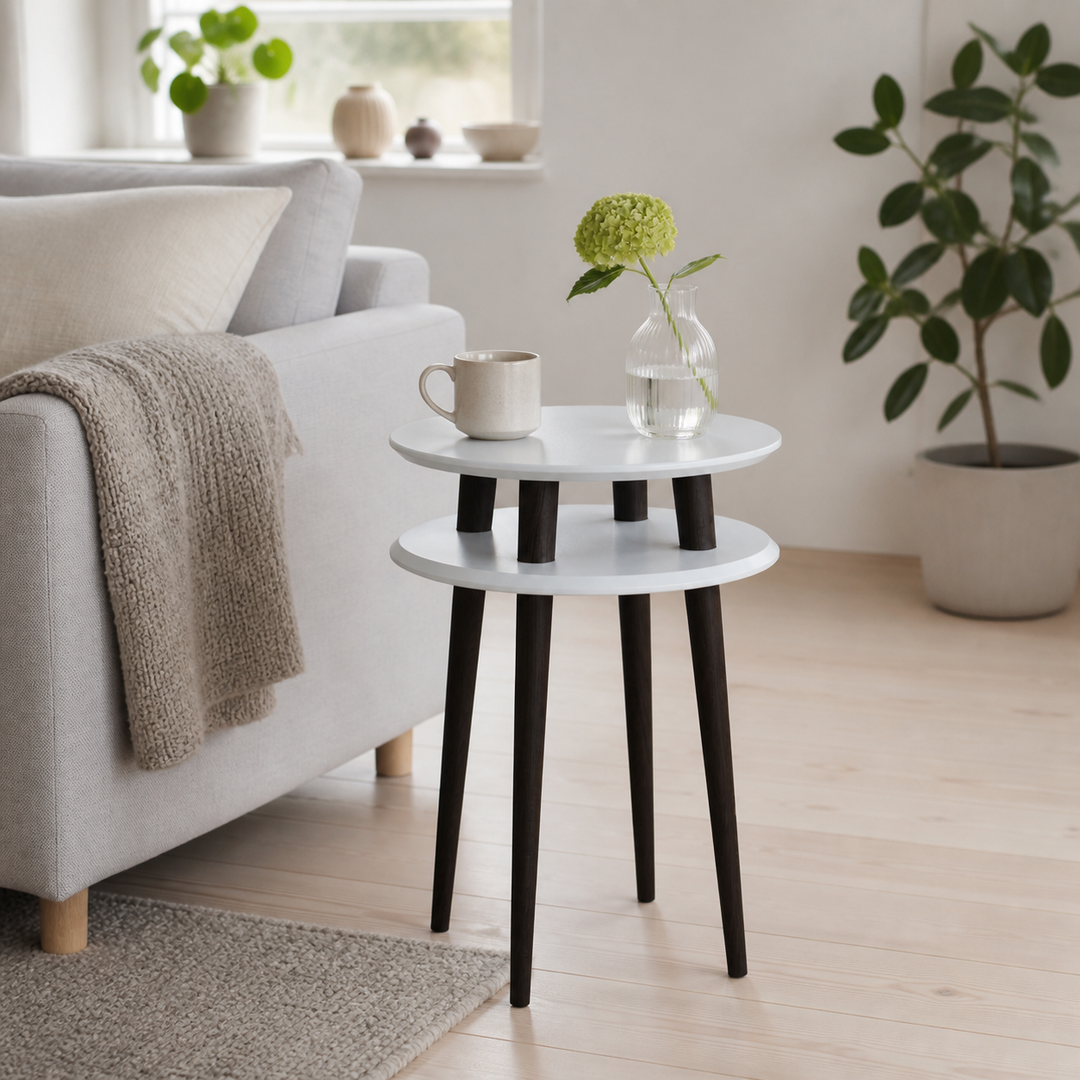 UFO Sidebord diameter 45cm x højde 61cm - Lysegrå/sorte ben – vigtigste funktion