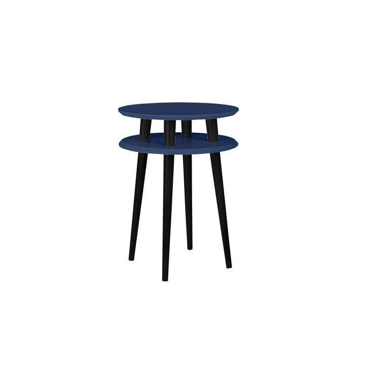 UFO Sidebord diameter 45cm x højde 61cm - Marineblå / Sorte ben – eksakt packshot på hvid baggrund