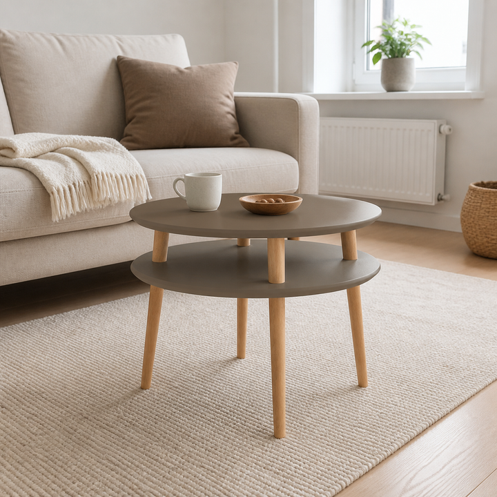UFO Sofabord diameter 57cm x H 45cm Brun – supplerende neutral dagslysscene