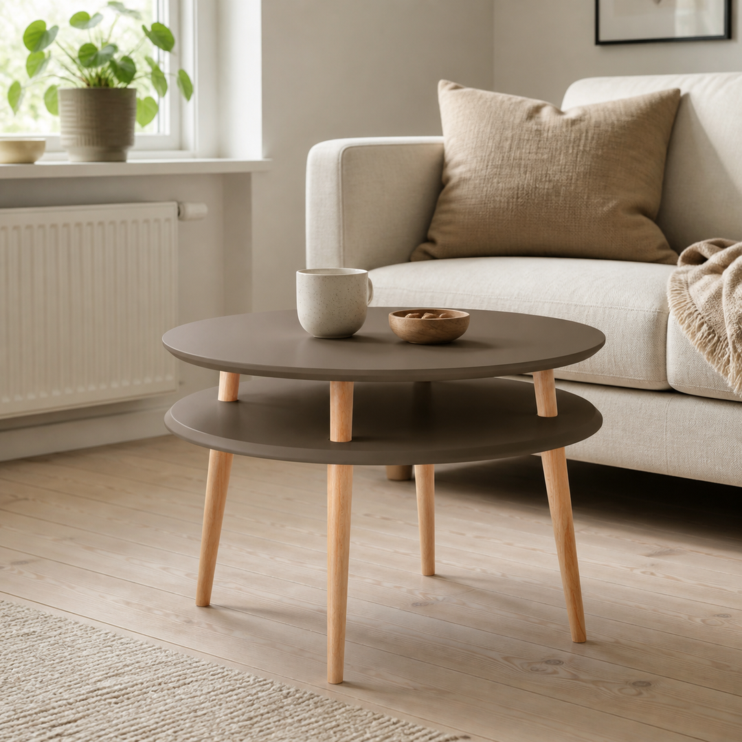 UFO Sofabord diameter 70cm x højde 61cm Brun – hero i naturlig brug