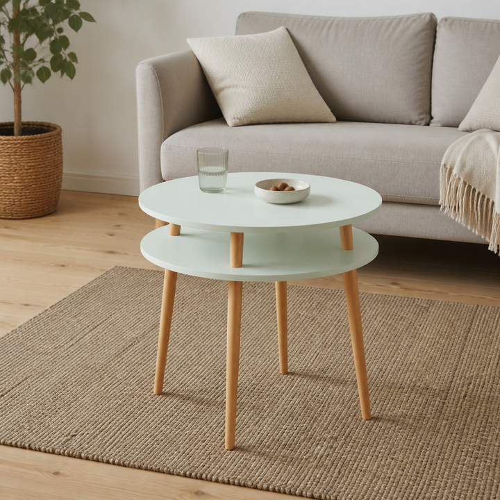 UFO Sofabord diameter 70cm x højde 61cm Fleeting Mint – hele produktet lukket i hjemmet